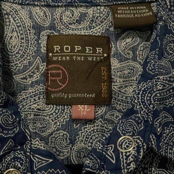 Girls size XL roper long sleeve button down shirt - Picture 2 of 4